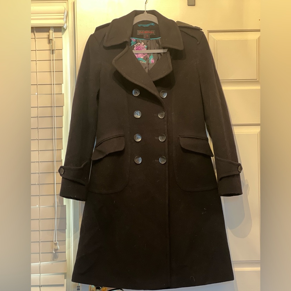 Via Spiga wool-blend double breasted button closure 3/4 length women’s coat